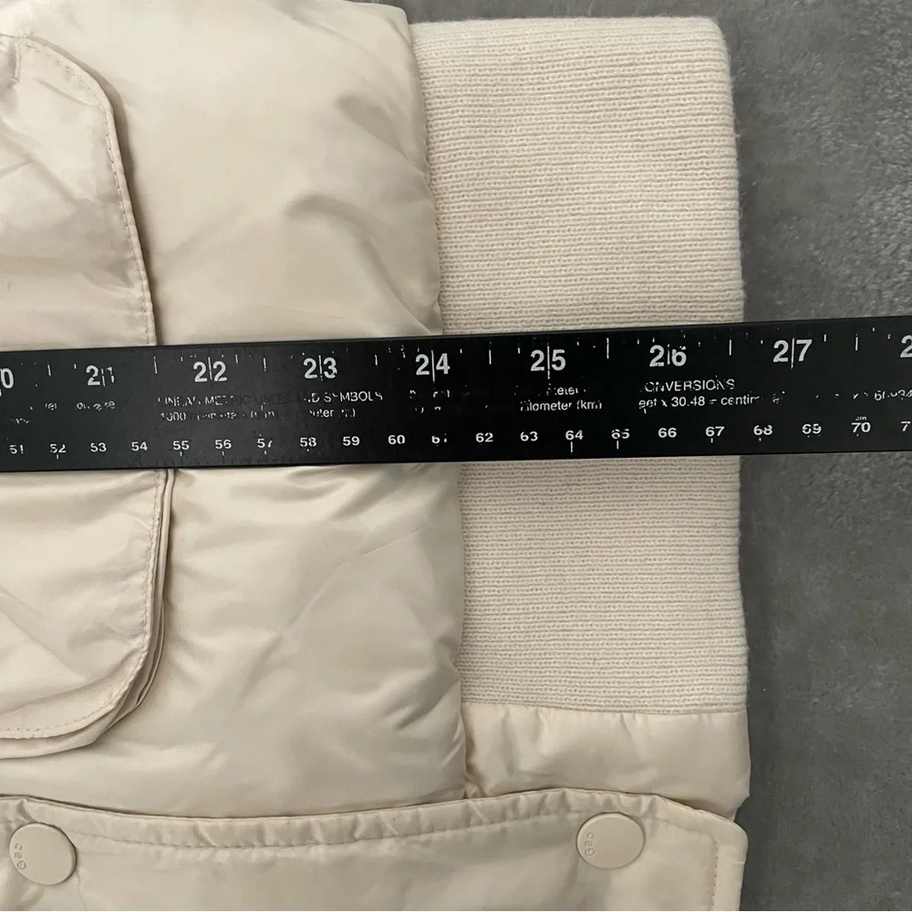 GAP Kids Girls Ivory Puffer Down Jacket Faux Fur Hood Size XXL 14-16